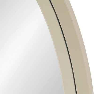 Travis 25.6" Round Natural Wood Accent Wall Mirror