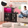 Aheaplus Wine Bar Cabinet with Wine Rack and Glasses Rack, Coffee Bar with Charging Station and Wheels - 3 of 4