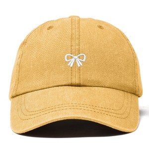 Dalix Bow Embroidered Coquette Cotton Summer Cute Outdoor Baseball Cap Dad Hat Womens - 1 of 4