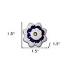 HomeRoots Set of Eight Blue And White Ceramic And Metal Drawer Pull Knobs - 3 of 4