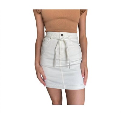 Women's Pearl Tie Waist Mini Skirt - HIDDEN