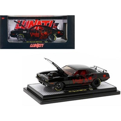 1971 Plymouth Hemi Barracuda Black Met w/Red Interior Voodoo by Lunati Ltd Ed to 6650 pcs 1/24 Diecast Model Car by M2 Machines