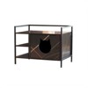 Bencmate Cat Litter Box Furniture with a Barn Door Hidden Litter Box with Open Storage Spaces,Black, (30.3"*21.2"*23.2") - 3 of 3