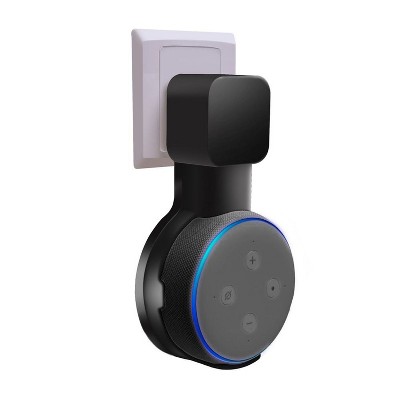 For Amazon Echo Dot 3rd Gen Wall Mount (1 / 2 Pack) Smart Home Speaker Alexa Accessories Outlet Hanger Holder Hide Messy Wires, Black by Insten