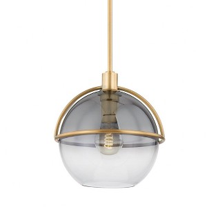 Troy Lighting Ivins 1 - Light Pendant in  Patina Brass Clear Shade - 1 of 1