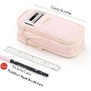 Paaaawaters Big Capacity Pencil Case Large Pencil Pouch Stationery Pen Bag for Teen Girls-Pink - 4 of 4