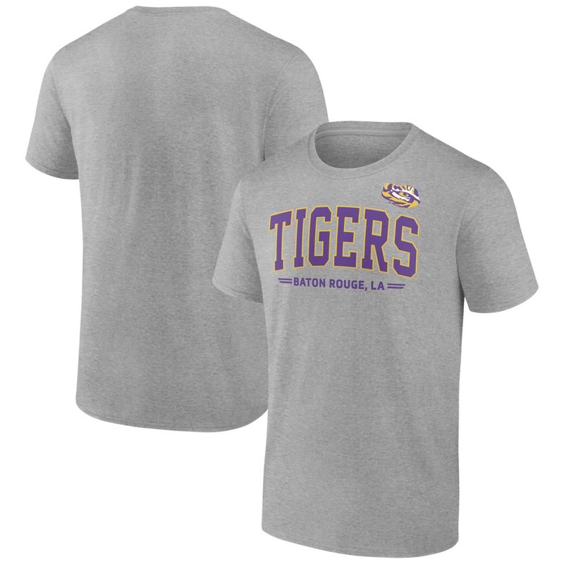 NCAA LSU Tigers Men&#39;s Gray Bi-Blend T-Shirt, 1 of 4