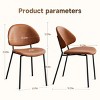 Set of 4 Boucle Upholstered/PU Leather Dining Chairs with Metal Legs,Mid-Century Modern Accent Chair for Kitchen or Dining Room-The Pop Home - 4 of 4