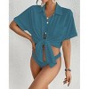 Bsubseach Women Swimsuit Coverup Shirt Dress Button Down Bathing Suit Cover Up Beachwear - 2 of 2