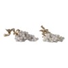 Decorative Object Polyresin Grape Cluster Design with Branches Home Office Bedroom Living Room Decor Set of 2 - 7", 6" White - 2 of 4