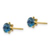 Black Bow Jewelry Kids 5mm Synthetic Blue Topaz Birthstone 14k Yellow Gold Stud Earrings - 2 of 4