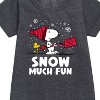 - Peanuts - Snoopy and Woodstock Snow Much Fun Graphic Short Sleeve Fleece Dress - 2 of 4