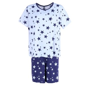 PJ Couture Women's  Star Print Short Pajama Set - 1 of 4