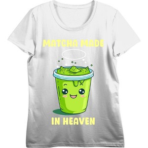 Matcha Made In Heaven Matcha Drink Women's Crew Neck Crop Top - 1 of 3