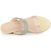 Allegra K Women's Clear Strap Rhinestones Heel Chunky Heels Slide Sandals - 4 of 4