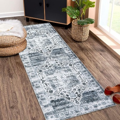 Vintage Rug Soft Oriental Floral Printed Carpet Washable Rug Living Room Bedroom Rug