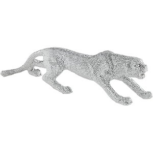 Studio 55D Prowling 23 1/2" Wide Electroplated Silver Leopard Sculpture - 1 of 4