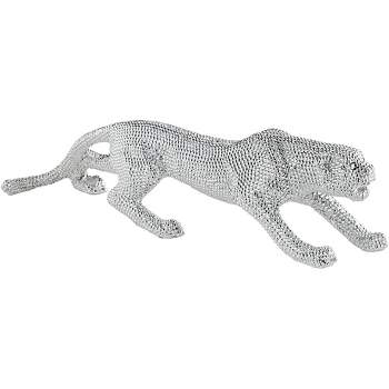 Studio 55D Prowling 23 1/2" Wide Electroplated Silver Leopard Sculpture