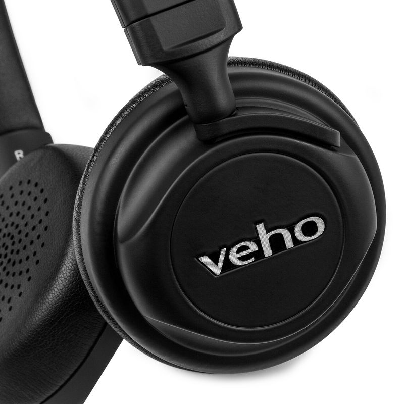 Veho Z-4 On-Ear Wired Headphones | Foldable Design | Leather Finish | Microphone | Remote Control - Black (VEP-009-Z4), 4 of 8