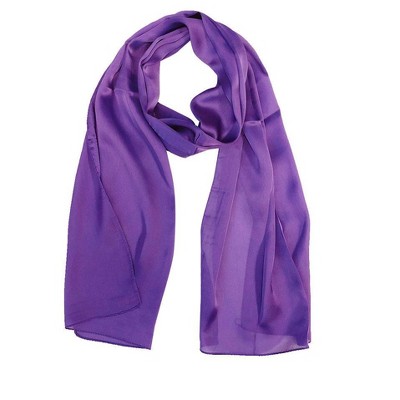 Wrapables Lightweight Silky Satin Solid Colored Scarf (Set of 2), Lilac and Indigo - image 3