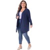 Agnes Orinda Women's Plus Size Long Sleeve Open Front Lightweight High Low Hem Draped Cover Cardigan - 3 of 4