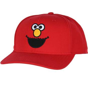 Sesame Street Adult Elmo Face Embroidered Design Snapback Baseball Cap Hat OSFM Red