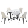 Maliang 5-Piece Extendable Kitchen Dining Table Set witj 4 Upholstered Chairs, Compact Foldable Design - 2 of 4