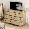 Rattan 6 Dresser for Bedroom, 47.2" Wide Dresser, Boho Wide Drawer Dresser with Storage, Wooden Closet Dressers Chest of Drawers - 4 of 4