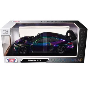 BMW M4 GT3 Chameleon Chrome "Custom Wrap" Series 1/24 Diecast Model by Motormax - 1 of 1