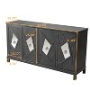 NicBex 59.84 Inch Modern 4-Door Storage Cabinet with Mirrored Decorative Doors for Living Room and Entryway,Gray - 3 of 4