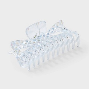 Girls' Jumbo Faceted Claw Clip - art class™ Clear: Hair Styling Accessory for All Hair Types, Solid Pattern - 1 of 3