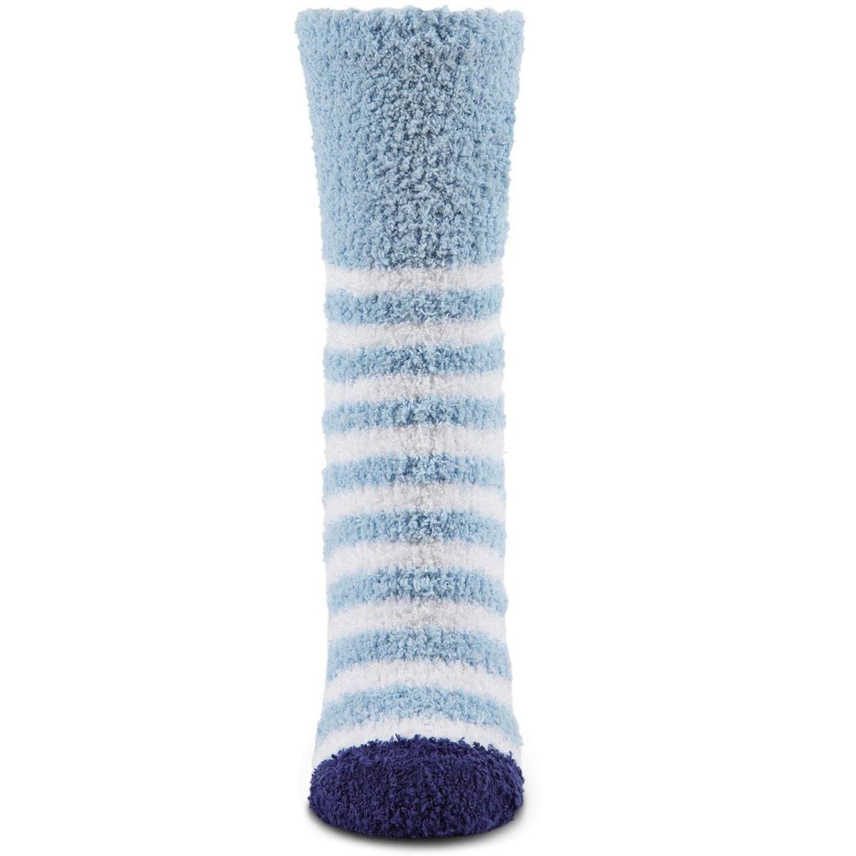 Memoi Striped Dreidel Embroidery Cozy Holiday Crew Socks Light Blue 9-11 - thumbnail 2