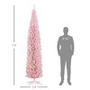 FURNIinspire Artificial Trees Indoor Outdoor Tall Slim Prelit Artificial Christmas Tree With 618 Tips, Christmas Decoration, Pink, 21.8"*21.8"*94.5" - 3 of 4