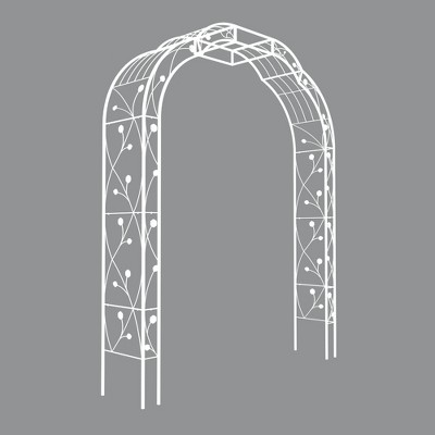 VisioGear Arbors and Trellises, Garden Arch Trellis for Climbing Plants Outdoor Flower Support, White, 74.4"*15.4"*98.5"