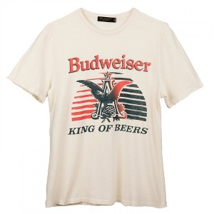 Adult Budweiser Lager Beer Vintage Logo T-Shirt by Junk Food - 1 of 2