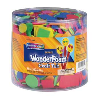 Wonderfoam Assorted Shape Decorative Foam Shape, Assorted Size, Assorted Color, 0.5 lb Tub, Pack of 3000