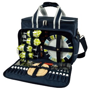 Picnic at Ascot Soft Sided Cooler with Four Person Picnic Set - 1 of 4