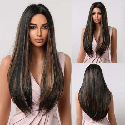 Jessie's Wig 24 Inch Silky Straight Wig Synthetic Wig Balayage Color 1Pc/Pack
