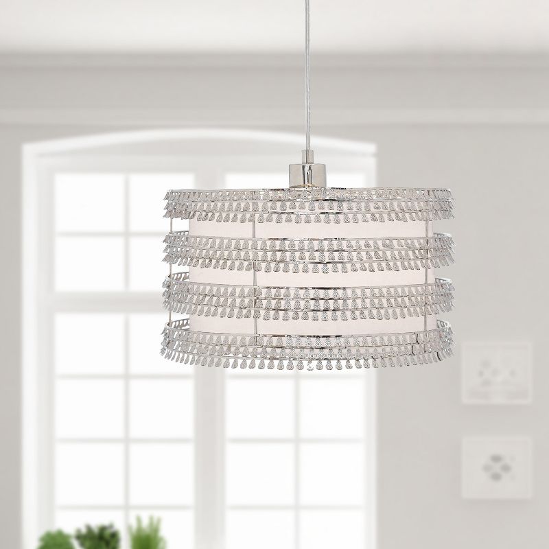 13.37&#34; Quigley Drum Shade with Charms Pendant Ceiling Light - River of Goods, 3 of 10