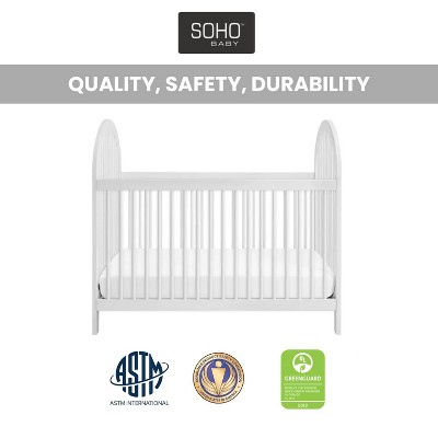 Whitewash Solid Wood 4-in-1 Convertible Crib