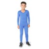 Everyday Kids Thermal Underwear Set – Long Johns Base Layer Top & Bottom, Microfleece, Moisture-Wicking, Cold Weather Wear, Light Blue - 2 of 4