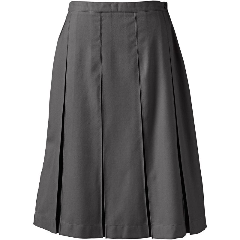 Lands' End Lands' End School Uniform Women's Solid Box Pleat Skirt Below the Knee, 1 of 5