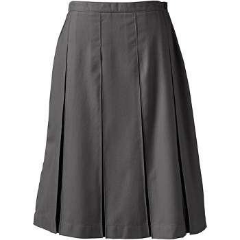 Lands' End Lands' End School Uniform Women's Solid Box Pleat Skirt Below the Knee