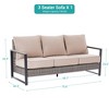 Sonkuki Outdoor Wicker Patio 3-Seat Sofa, PE Rattan Conversation Set With All-Weather Cushions - 2 of 4