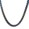 Steeltime Men's two tone black ip and stainless steel box chain necklace. Color Options: Blue, Gold, Silver - 2 of 4