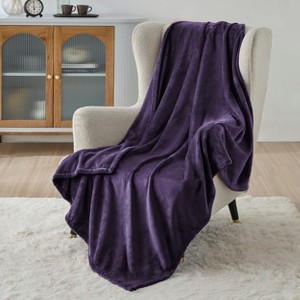 Bedsure Flannel Blanket – Solid Color Plush Throw, Ultra Soft and Fuzzy, 300GSM Lightweight Cozy Blanket for Bed or Sofa - 1 of 4