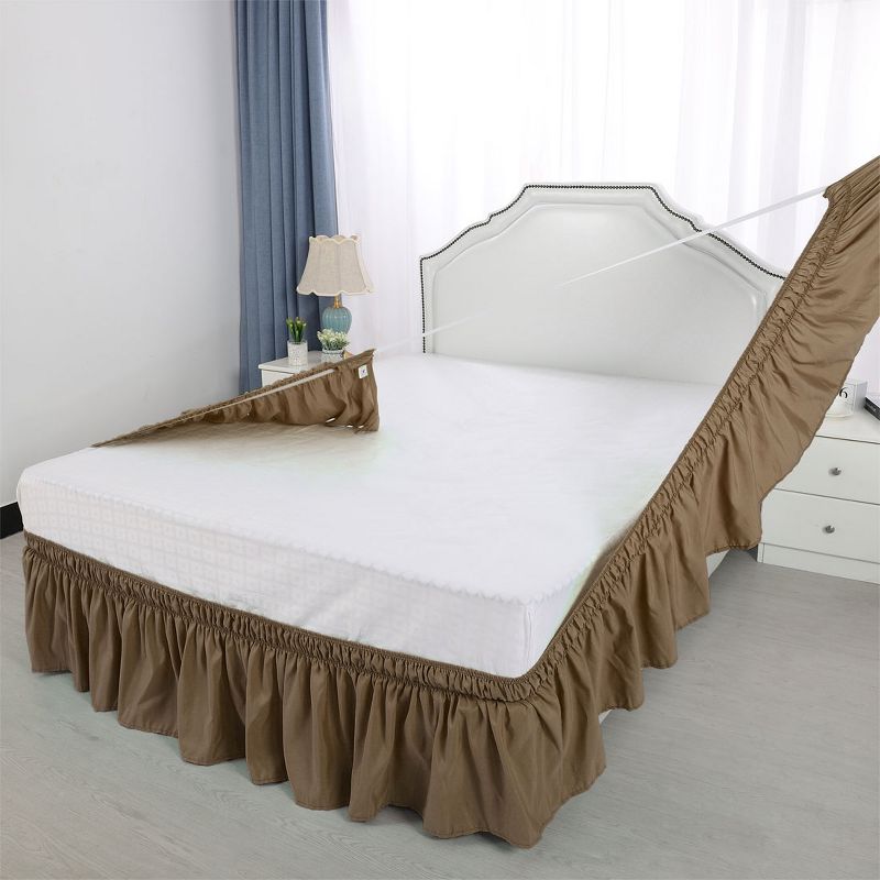 Wrap Around Polyester Dust Ruffle Bed Skirts - PiccoCasa, 4 of 8