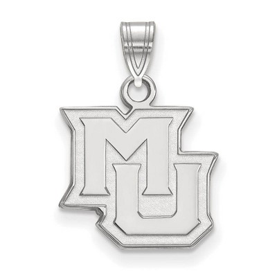 Black Bow Jewelry 14k White Gold Marquette Golden Eagles NCAA Small Pendant