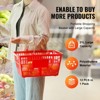 VEVOR Shopping Basket,Set of 12, 21L Durable Plastic Grocery Basket with Metal Handle and Stand, 16.73 x 12.01 x 8.58 inch Portable Shop Basket, Red - 3 of 4