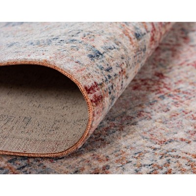 Elegant Red Polyester 10' Traditional Runner Rug with Ornate Motifs
